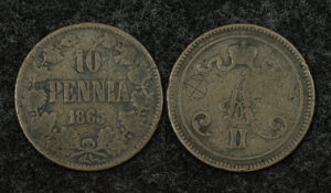 10 пенни 1865г.