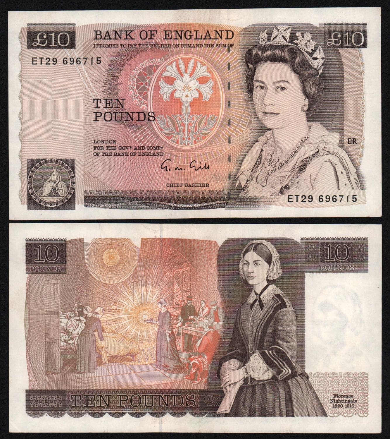 Великобритания, 10 фунтов 1975