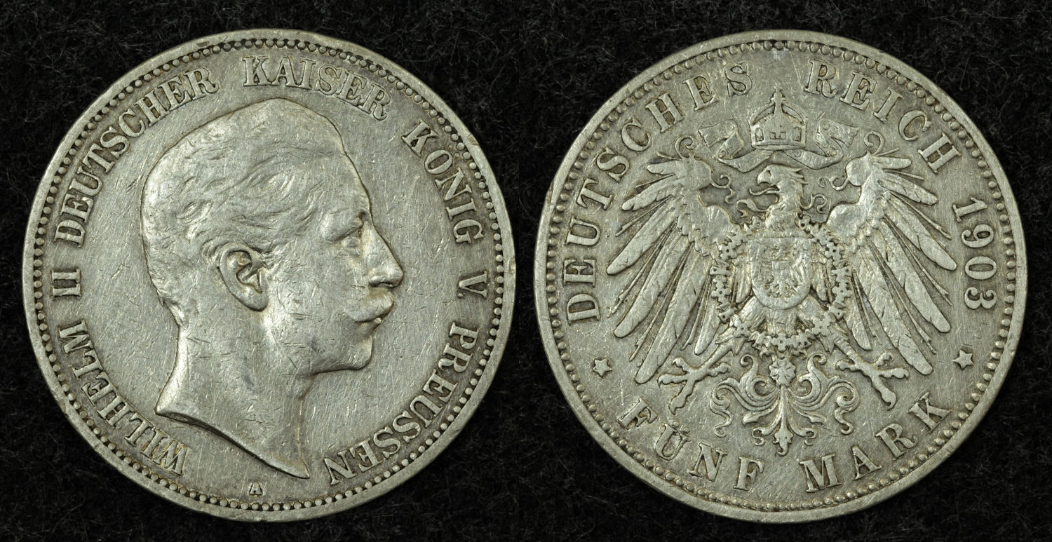 Германская империя, 5 марок 1903г. Пруссия